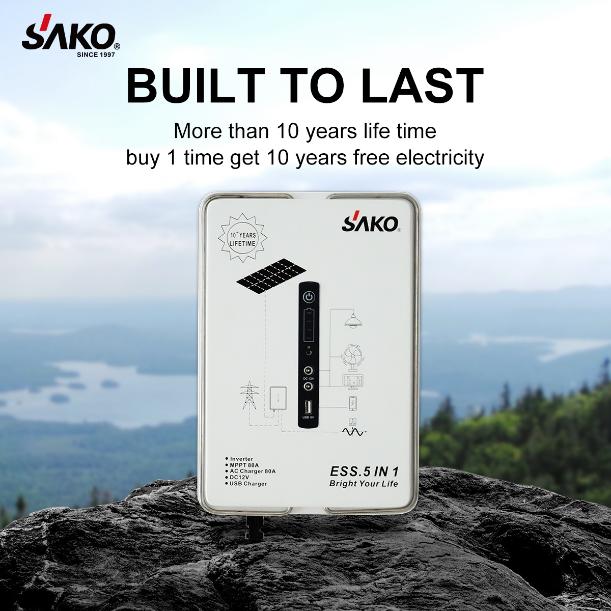 پاور استیشن (ESS) برند SAKO مدل Alpha ESS-1000W/2000Wh توان 2000WH - Image 2