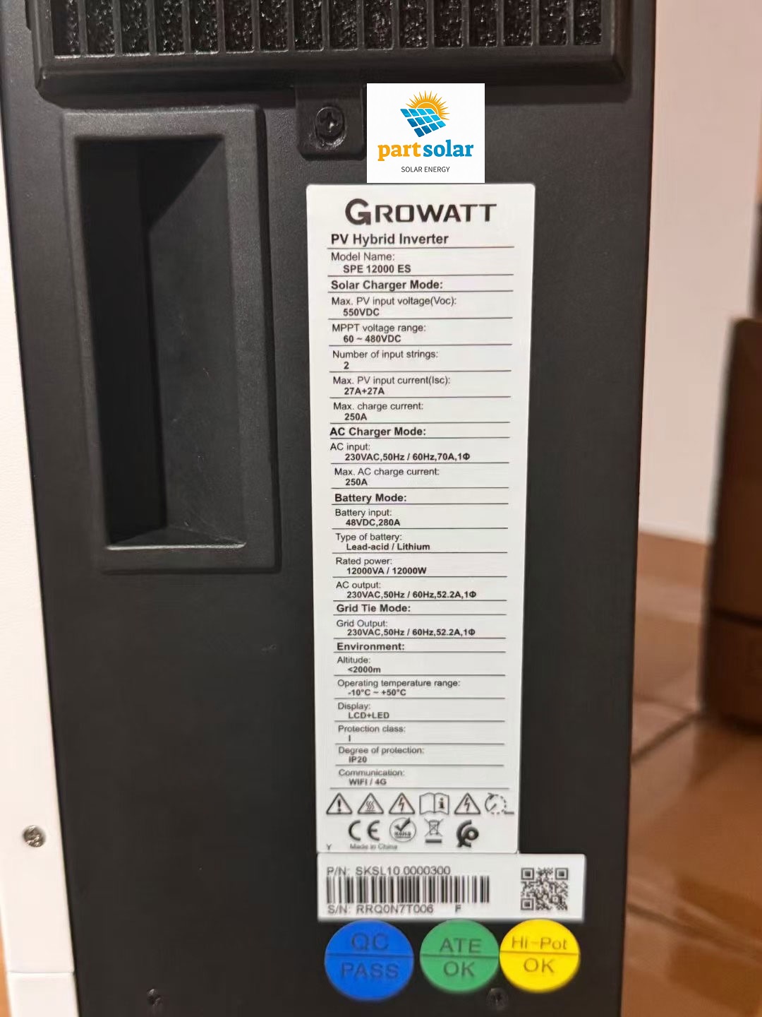 اینورتر هیبرید ON/OFF GRID برند گروواتGROWATT مدل SPE 12000ES توان 12KW تک فاز - Image 2